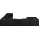  Manufacturer Color_Black -- Meridian Cube Leather Look 7 pc Sectional IMAGE 5