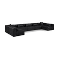  Manufacturer Color_Black -- Meridian Cube Leather Look 7 pc Sectional IMAGE 1