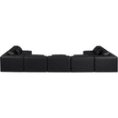  Manufacturer Color_Black -- Meridian Cube Leather Look 7 pc Sectional IMAGE 3