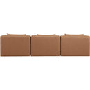  Manufacturer Color_Brown -- Cube 108" Brown Vegan Leather Upholstered 3 pc Armless Modular Sofa IMAGE 3