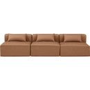  Manufacturer Color_Brown -- Cube 108" Brown Vegan Leather Upholstered 3 pc Armless Modular Sofa IMAGE 4