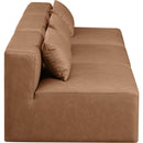  Manufacturer Color_Brown -- Cube 108" Brown Vegan Leather Upholstered 3 pc Armless Modular Sofa IMAGE 5