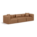  Manufacturer Color_Brown -- Cube 108" Brown Vegan Leather Upholstered 3 pc Modular Sofa IMAGE 1