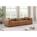  Manufacturer Color_Brown -- Cube 108" Brown Vegan Leather Upholstered 3 pc Modular Sofa IMAGE 2