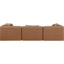  Manufacturer Color_Brown -- Cube 108" Brown Vegan Leather Upholstered 3 pc Modular Sofa IMAGE 3