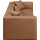  Manufacturer Color_Brown -- Cube 108" Brown Vegan Leather Upholstered 3 pc Modular Sofa IMAGE 5