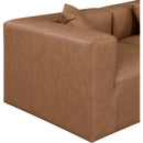  Manufacturer Color_Brown -- Cube 108" Brown Vegan Leather Upholstered 3 pc Modular Sofa IMAGE 6