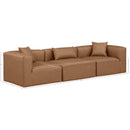  Manufacturer Color_Brown -- Cube 108" Brown Vegan Leather Upholstered 3 pc Modular Sofa IMAGE 8