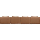 Meridian Cube Brown Vegan Leather Modular Sofa IMAGE 3