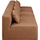  Manufacturer Color_Brown -- Cube 144" Brown Vegan Leather Upholstered 4 pc Armless Modular Sofa IMAGE 5