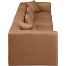  Manufacturer Color_Brown -- Cube 144" Brown Vegan Leather Upholstered 4 pc Modular Sofa IMAGE 5