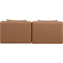  Manufacturer Color_Brown -- Cube 72" Brown Vegan Leather Upholstered 2 pc Armless Modular Loveseat IMAGE 3