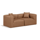  Manufacturer Color_Brown -- Cube 72" Brown Vegan Leather Upholstered 2 pc Modular Loveseat IMAGE 1