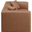  Manufacturer Color_Brown -- Cube 72" Brown Vegan Leather Upholstered 2 pc Modular Loveseat IMAGE 5