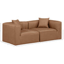  Manufacturer Color_Brown -- Cube 72" Brown Vegan Leather Upholstered 2 pc Modular Loveseat IMAGE 8