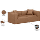  Manufacturer Color_Brown -- Cube 72" Brown Vegan Leather Upholstered 2 pc Modular Loveseat IMAGE 9