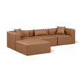  Manufacturer Color_Brown -- Cube 108" Brown Vegan Leather Upholstered 4 pc Modular Sectional IMAGE 1