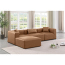  Manufacturer Color_Brown -- Cube 108" Brown Vegan Leather Upholstered 4 pc Modular Sectional IMAGE 2