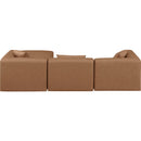  Manufacturer Color_Brown -- Cube 108" Brown Vegan Leather Upholstered 4 pc Modular Sectional IMAGE 3