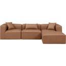 Meridian Cube Brown Vegan Leather Modular Sectional IMAGE 4