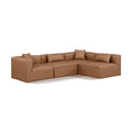  Manufacturer Color_Brown -- Cube 108" Brown Vegan Leather Upholstered 4 pc Modular Sectional IMAGE 1