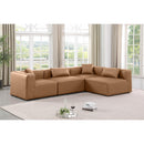  Manufacturer Color_Brown -- Cube 108" Brown Vegan Leather Upholstered 4 pc Modular Sectional IMAGE 2
