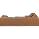  Manufacturer Color_Brown -- Cube 108" Brown Vegan Leather Upholstered 4 pc Modular Sectional IMAGE 3