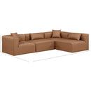  Manufacturer Color_Brown -- Cube 108" Brown Vegan Leather Upholstered 4 pc Modular Sectional IMAGE 9