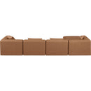 Meridian Cube Brown Vegan Leather Modular Sectional IMAGE 3