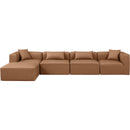  Manufacturer Color_Brown -- Cube 144" Brown Vegan Leather Upholstered 5 pc Modular Sectional IMAGE 4