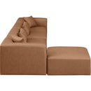  Manufacturer Color_Brown -- Cube 144" Brown Vegan Leather Upholstered 5 pc Modular Sectional IMAGE 5