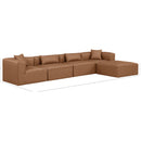  Manufacturer Color_Brown -- Cube 144" Brown Vegan Leather Upholstered 5 pc Modular Sectional IMAGE 8