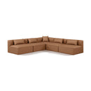  Manufacturer Color_Brown -- Cube 108" Brown Vegan Leather Upholstered 5 pc Modular Sectional IMAGE 1