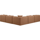  Manufacturer Color_Brown -- Cube 108" Brown Vegan Leather Upholstered 5 pc Modular Sectional IMAGE 3