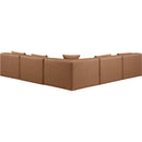 Meridian Cube Brown Vegan Leather Modular Sectional IMAGE 3