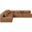  Manufacturer Color_Brown -- Cube 108" Brown Vegan Leather Upholstered 5 pc Modular Sectional IMAGE 4