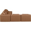  Manufacturer Color_Brown -- Cube 108" Brown Vegan Leather Upholstered 5 pc Modular Sectional IMAGE 5