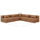  Manufacturer Color_Brown -- Cube 108" Brown Vegan Leather Upholstered 5 pc Modular Sectional IMAGE 8