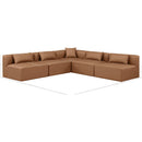 Meridian Cube Brown Vegan Leather Modular Sectional IMAGE 8