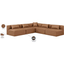 Meridian Cube Brown Vegan Leather Modular Sectional IMAGE 9