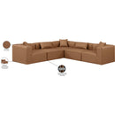  Manufacturer Color_Brown -- Cube 108" Brown Vegan Leather Upholstered 5 pc Modular Sectional IMAGE 10