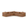  Manufacturer Color_Brown -- Cube 108" Brown Vegan Leather Upholstered 5 pc Modular Sectional IMAGE 1