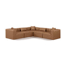  Manufacturer Color_Brown -- Cube 108" Brown Vegan Leather Upholstered 5 pc Modular Sectional IMAGE 1