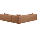  Manufacturer Color_Brown -- Cube 108" Brown Vegan Leather Upholstered 5 pc Modular Sectional IMAGE 3