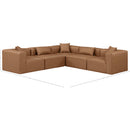  Manufacturer Color_Brown -- Cube 108" Brown Vegan Leather Upholstered 5 pc Modular Sectional IMAGE 9