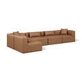  Manufacturer Color_Brown -- Cube 144" Brown Vegan Leather Upholstered 5 pc Modular Sectional IMAGE 1