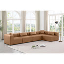  Manufacturer Color_Brown -- Cube 144" Brown Vegan Leather Upholstered 5 pc Modular Sectional IMAGE 2
