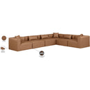 Meridian Cube Brown Vegan Leather Modular Sectional IMAGE 10