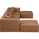  Manufacturer Color_Brown -- Cube 144" Brown Vegan Leather Upholstered 6 pc Modular Sectional IMAGE 5