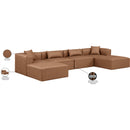  Manufacturer Color_Brown -- Cube 144" Brown Vegan Leather Upholstered 6 pc Modular Sectional IMAGE 9